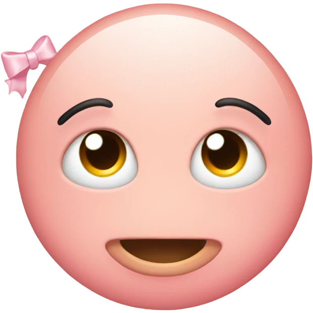 Light pink smiley with two little bows and eyelashes  emoji