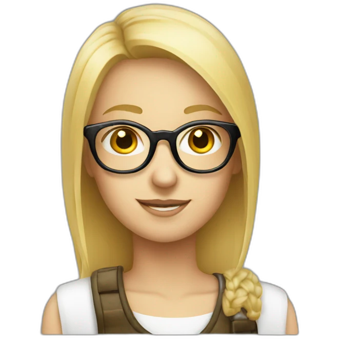 blonde girl with glasses drinking beer emoji