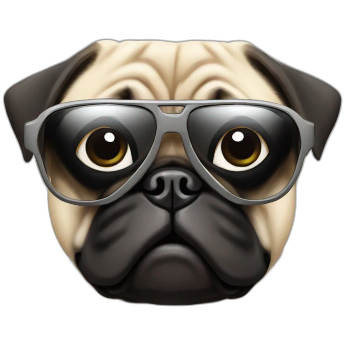 A pug 2024 new years sunglasses emoji
