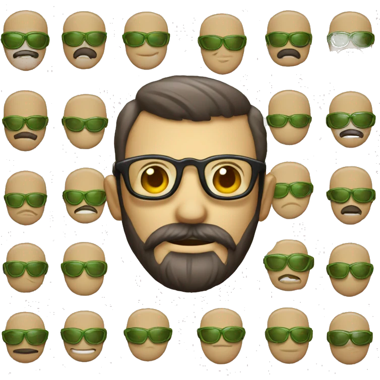 Alienígena con barba y gafas emoji