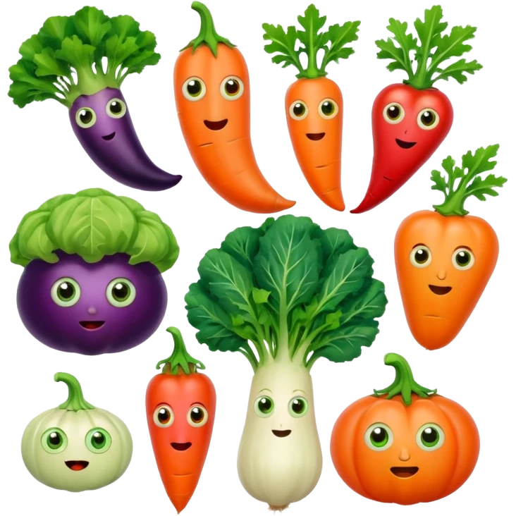 vegetables with eyes emoji