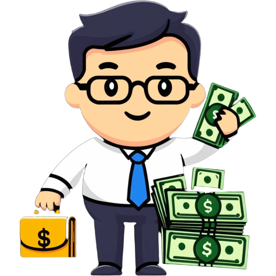 accountant with money and financial graphs emoji