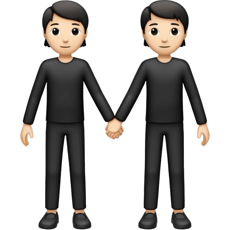 three stick figures holding hands emoji