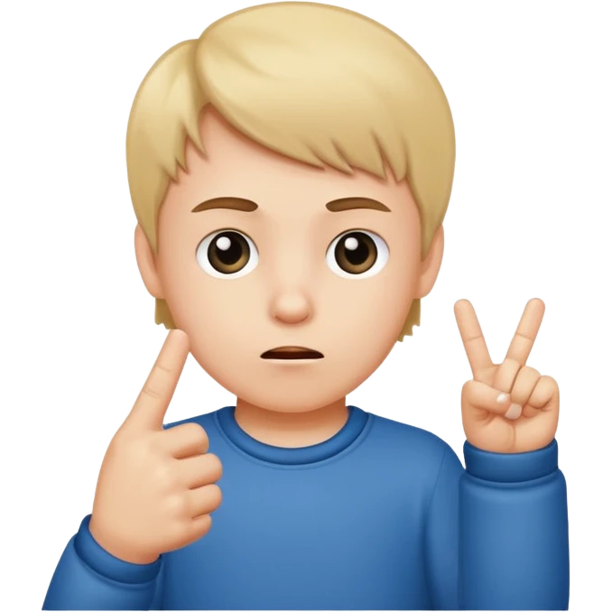 Kid giving middle finger emoji