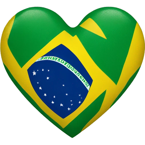 Heart with the brazil flag emoji