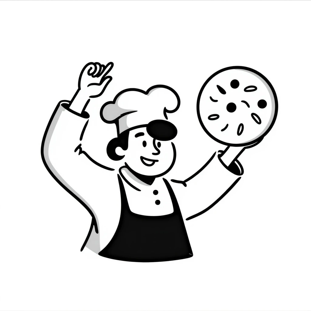 smiling Italian chef spinning pizza dough emoji