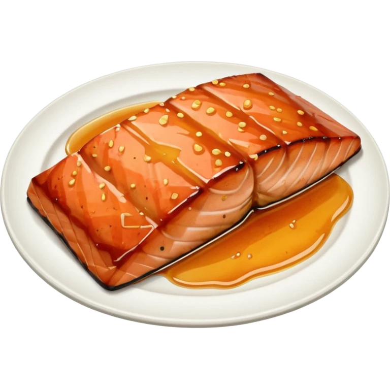 create a Honey Glazed Salmon

Camera angle: slightly elevated top-down view with a gentle bird’s-eye perspective (about 15–20°), identical perspective and scaled do not add anything  on plate  emoji