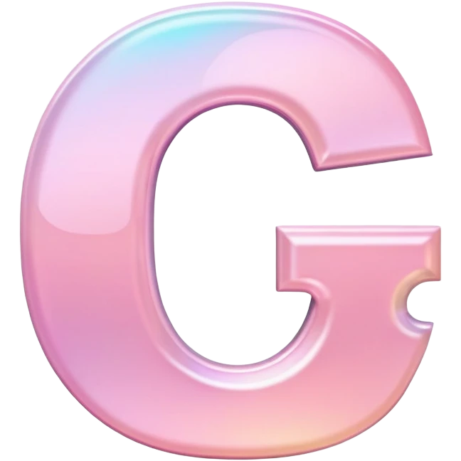 Iridescent pastel pink Font setting icon with letter C emoji