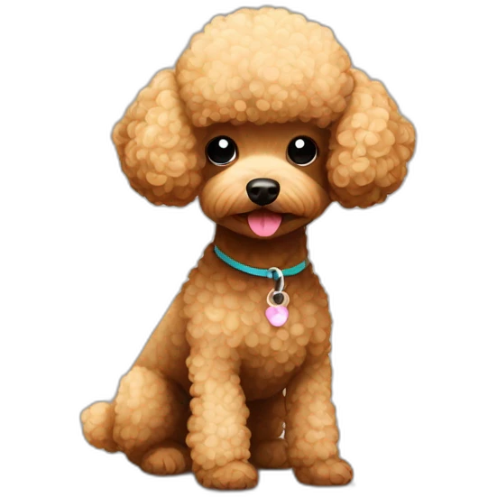 Blonde toy poodle with dark brown toy poodles emoji
