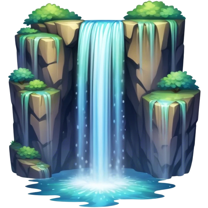 Tall iridescent waterfall  emoji