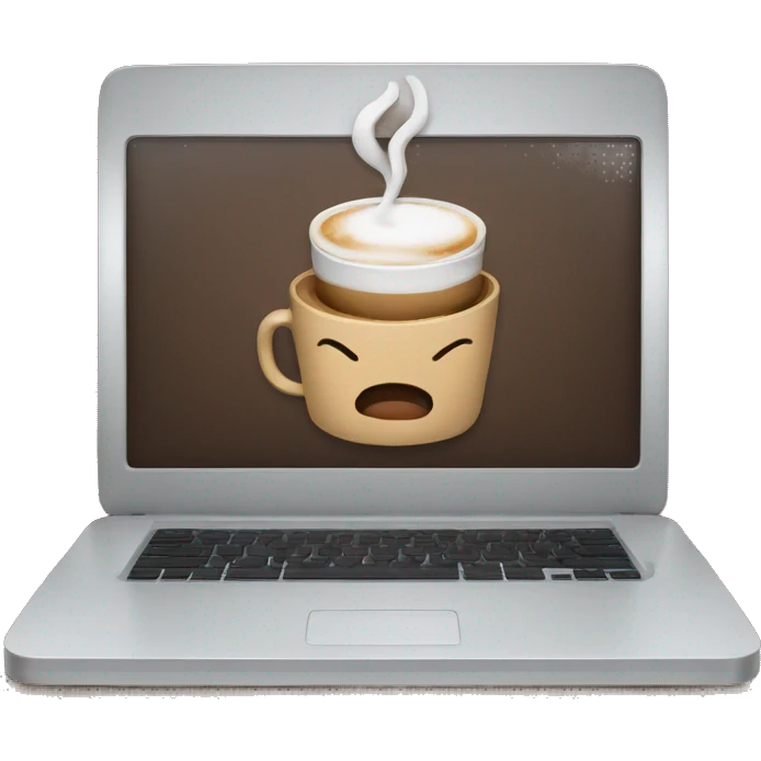laptop with coff emoji