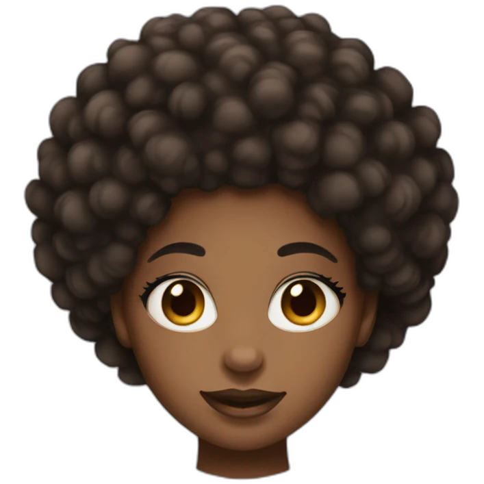 black skin girl afro hair nose pierced emoji