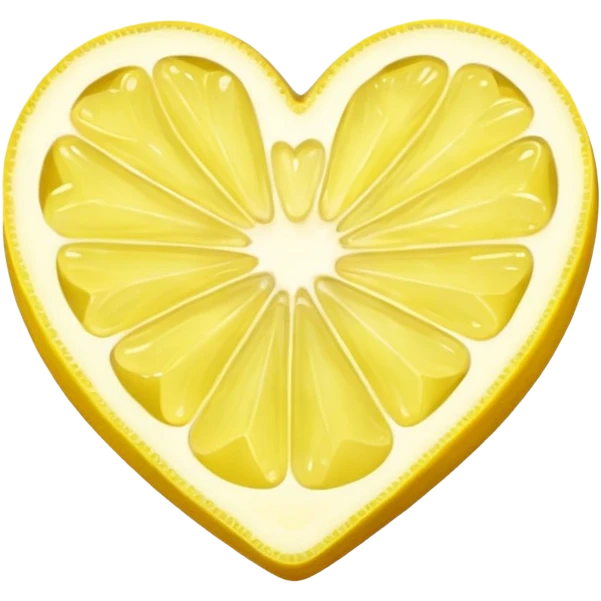 Realistic heart shaped lemon slice emoji