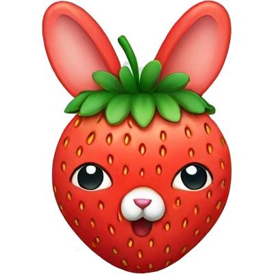strawberry rabbit outline emoji