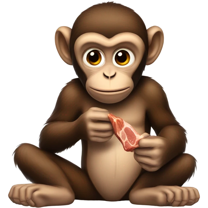Monkey eating meat emoji