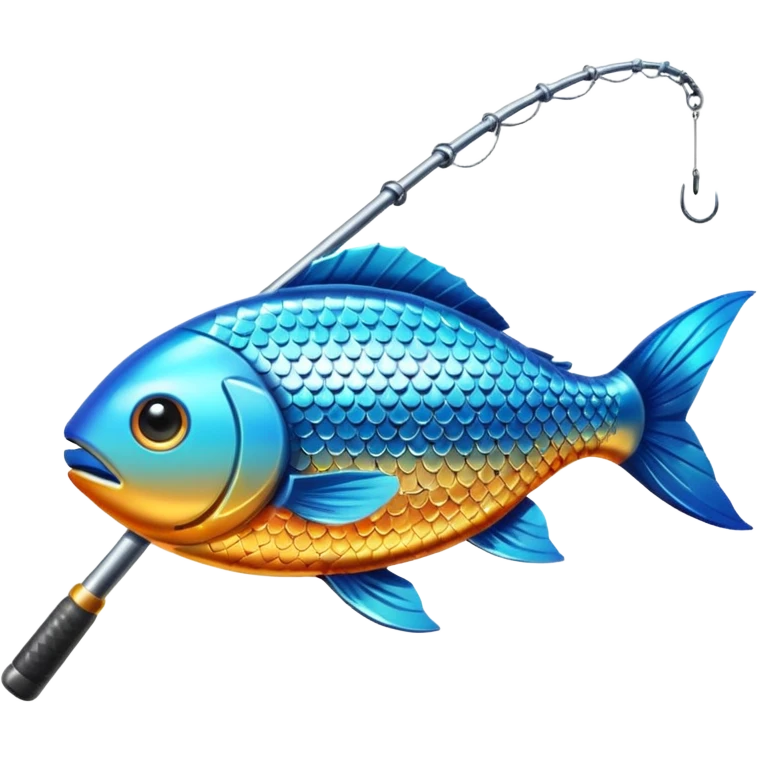 a fishing rod and fish emoji