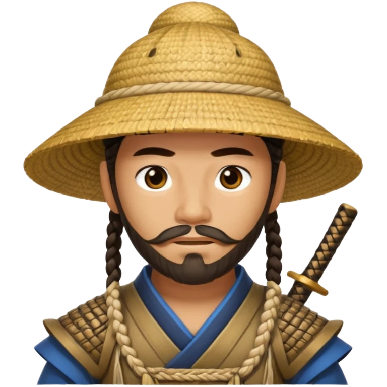 samurai with braided beard and straw hat

































 emoji