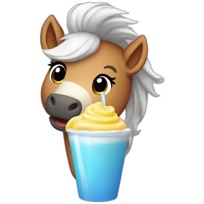 pony drinking a milkshake emoji