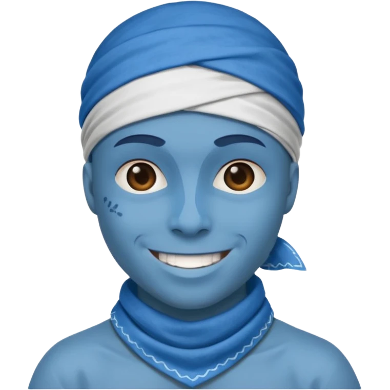 head bandana,blue emoji