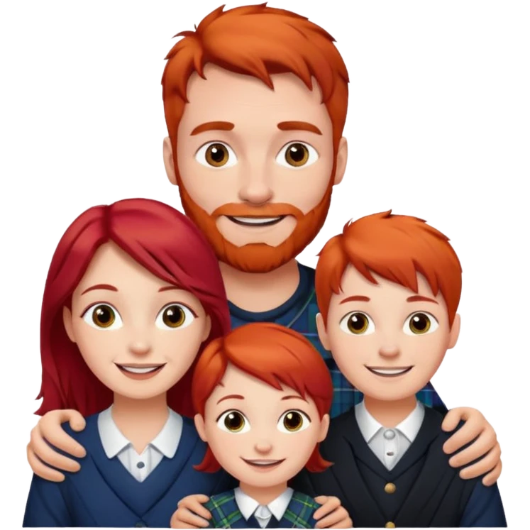 scottish family with son and daughter emoji