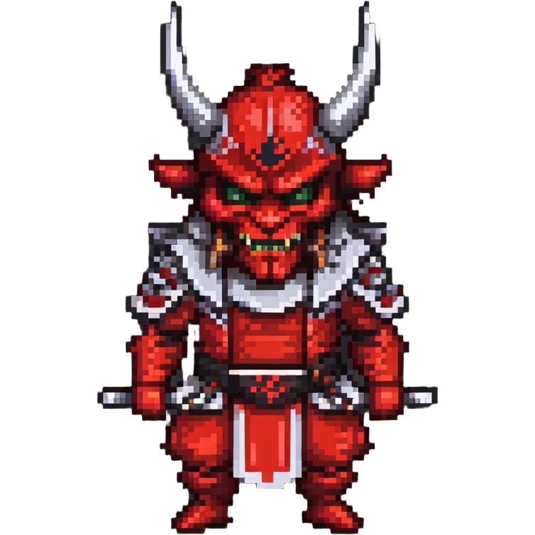 Devil samurai with red oni mask emoji