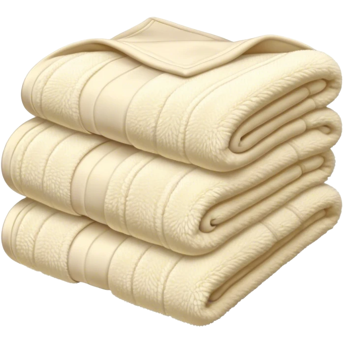 Cozy cream chenille blanket folded  emoji