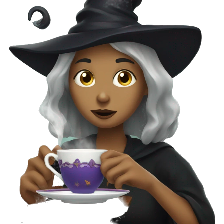 witch drinking tea emoji