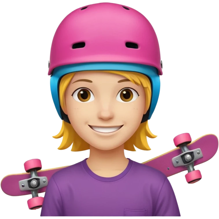 skater with skateboard and colorful helmet emoji