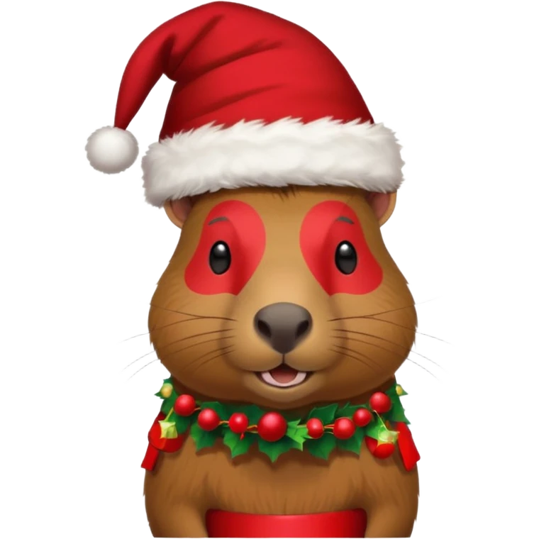 Asme un capivara con gorrito de navidad emoji
