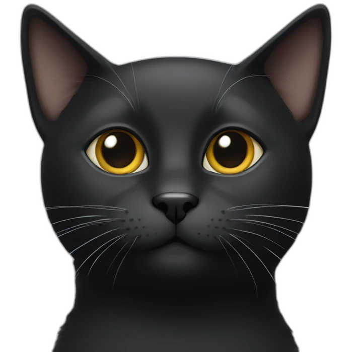 black cat with white dot on nose and forehead emoji