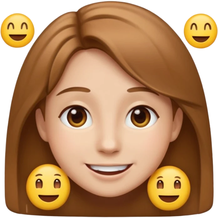 happy emojis, light brown hair  emoji