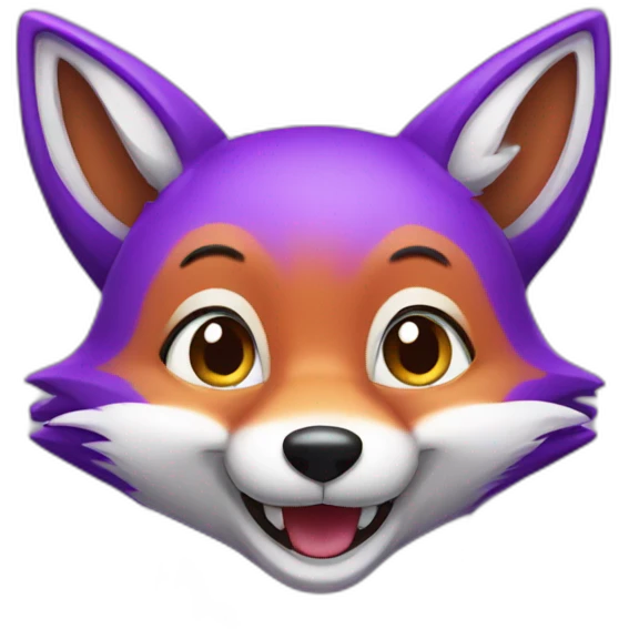 a purple fox with a big smile emoji