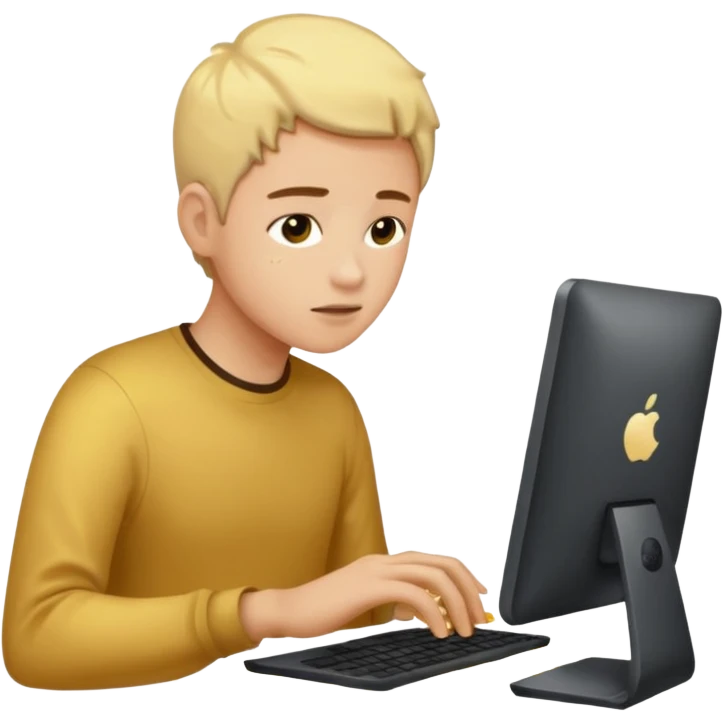 sujeto en su computadora con particulas de dinero alrededor emoji