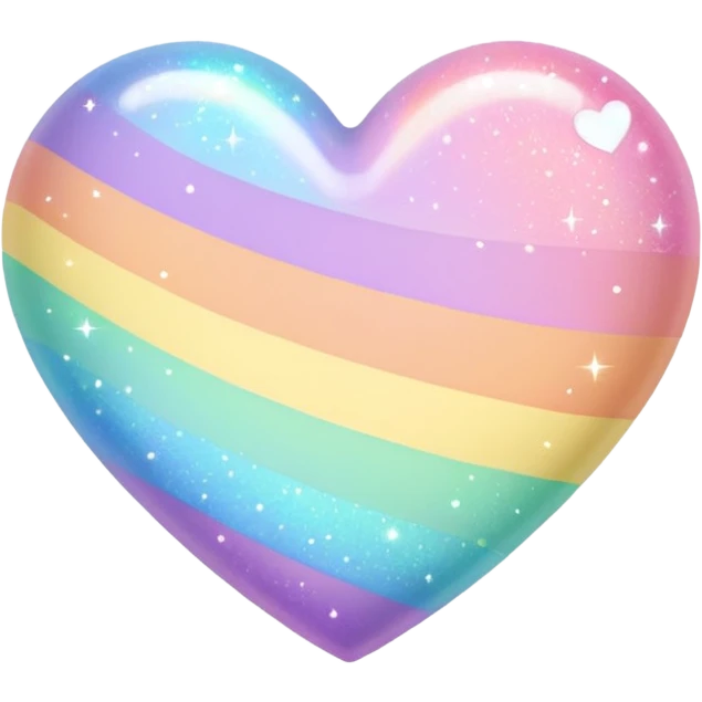 pastel heart with a pastel rainbow sparkle emoji