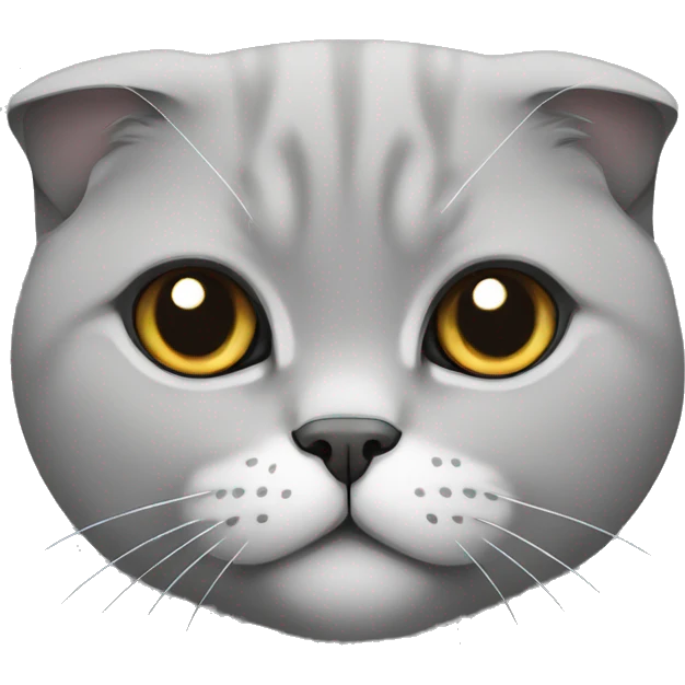 Grey Scottish fold cat minimalism without body emoji