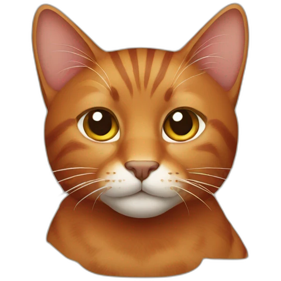 Brown red cat emoji