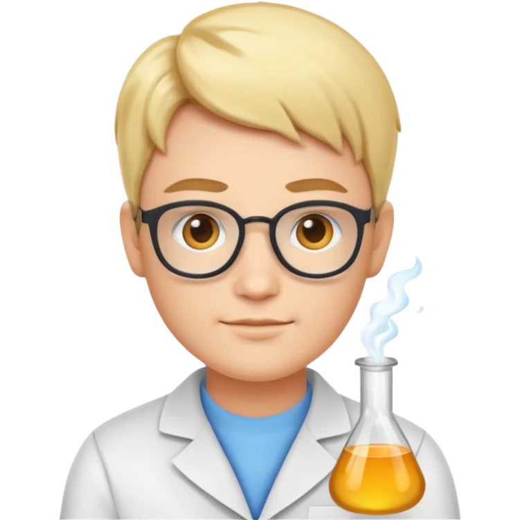 avatar of a content scientist, knowledgeable and articulate, emoji style emoji