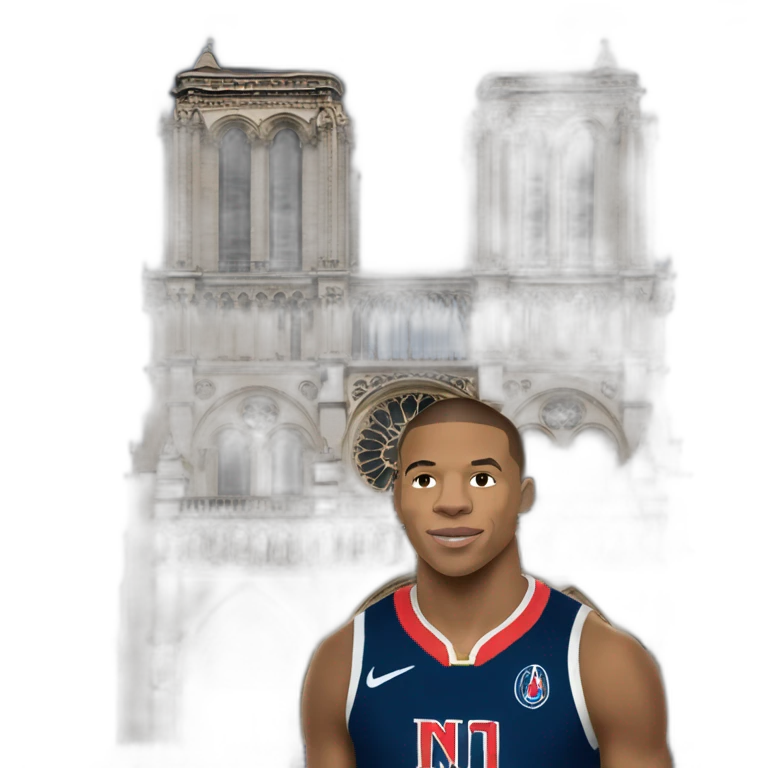 Mbappe sur Notre Dame de Paris emoji