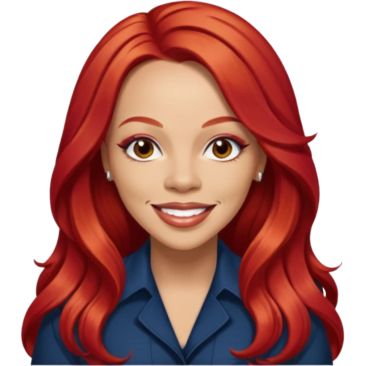 Faith Evans with long red hair emoji