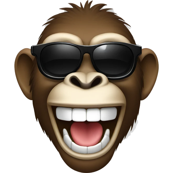 Laughing monkey with shades on emoji