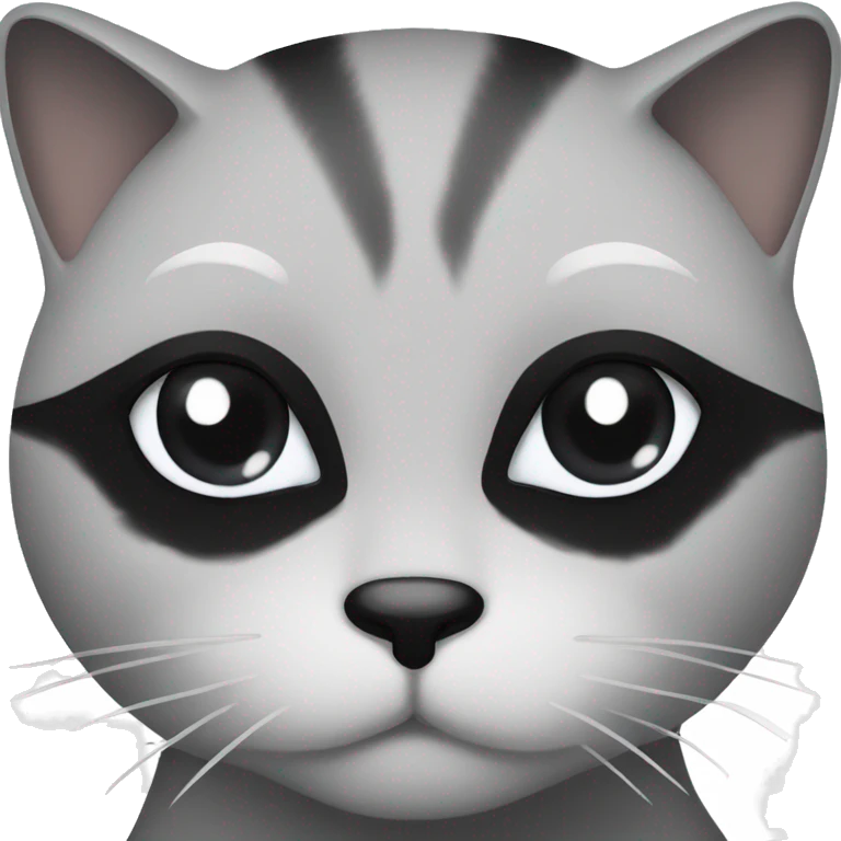 black cat with a black lip and a white lip emoji