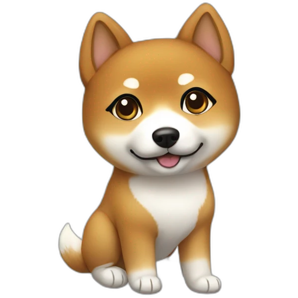 Cute Shiba-dog with her mistress, a woman with brown and curly hair emoji