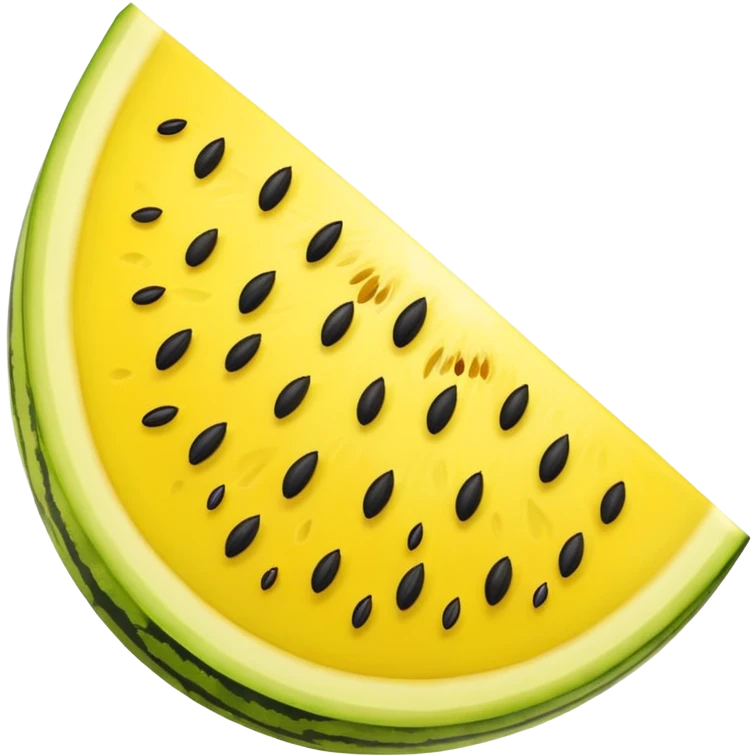 yellow watermelon wedge, yellow inside, black seeds emoji