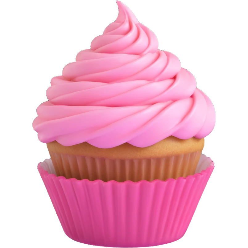 cupcake with pink icing emoji