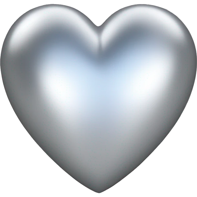 3D silver heart  emoji