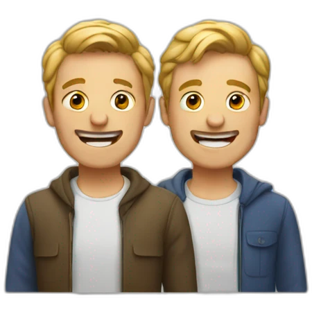 Two men enjoying emoji