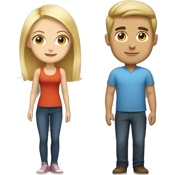 Blonde tall guy and a short brunett girl emoji