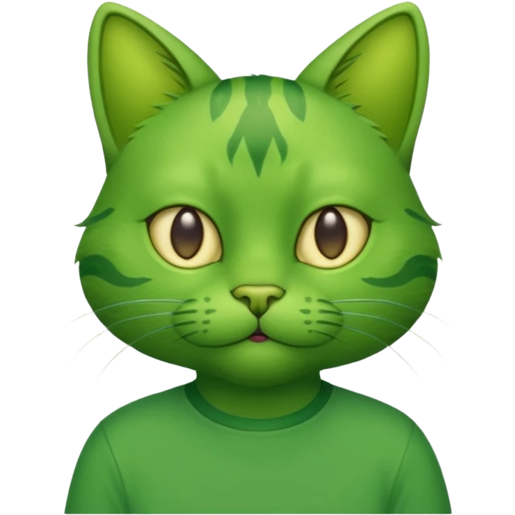 green cat with green shirt emoji