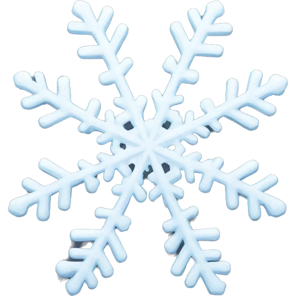 A white, sparkling snowflake. emoji