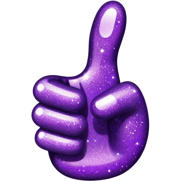 glitter purple hand thumbs up emoji